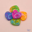 Heart flat-back embellishments in swirled colors 