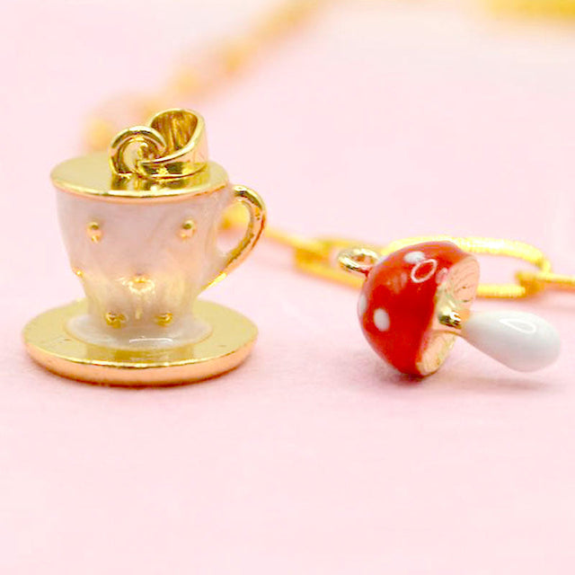 Tea Time in Wonderland Charm Pair