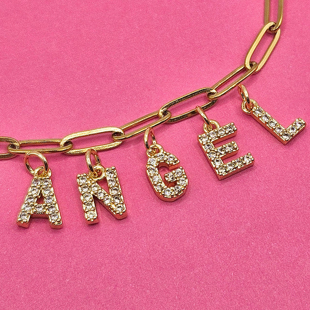 ABC Rhinestone Letter Charms