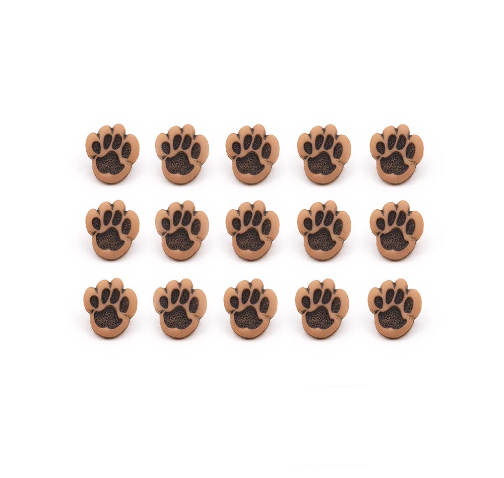 Small brown dog and cat paws for sewing and craft projects