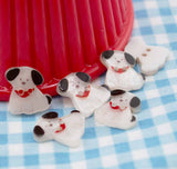 Little White Puppy Printed 2-Hole Buttons