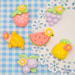 a tropical fruit pack of flat back resin craft embellishments