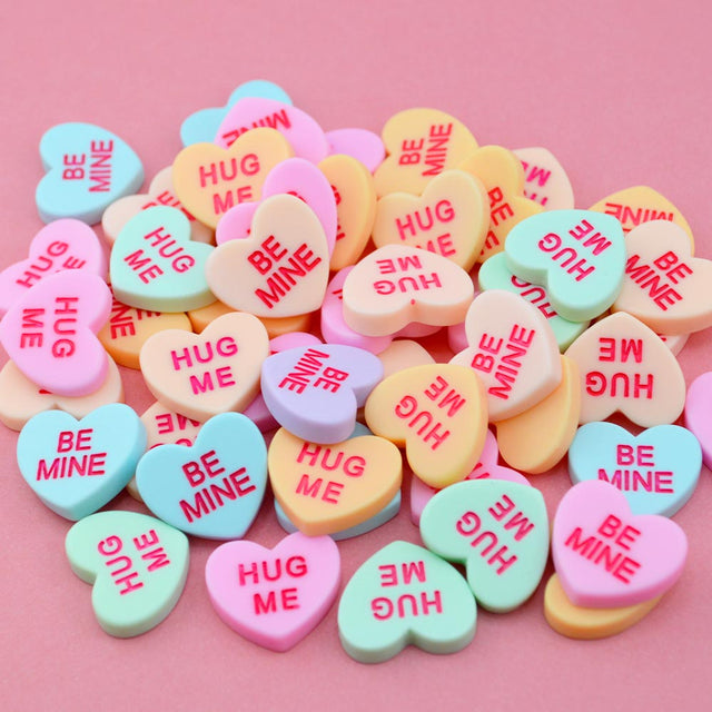 Valentine Candy Resin Bundle Heart Themed Embellishments