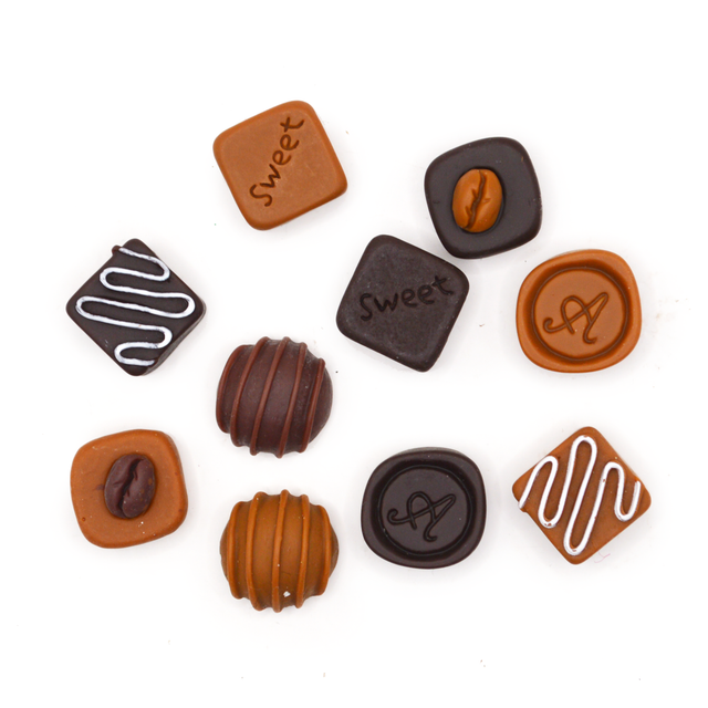Faux Chocolate Resin Flat Back Embellishments
