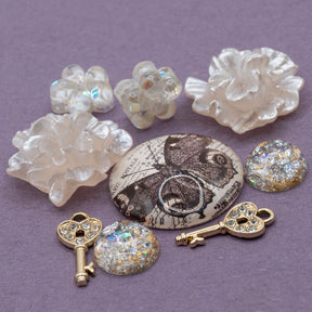 flatback craft embellishments and key charms for paper or wood crafts