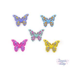 Five colorful delicate butterflies perfect for adding to spring and garden crafts