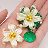 White Glitter Poinsettia Flatback Flowers
