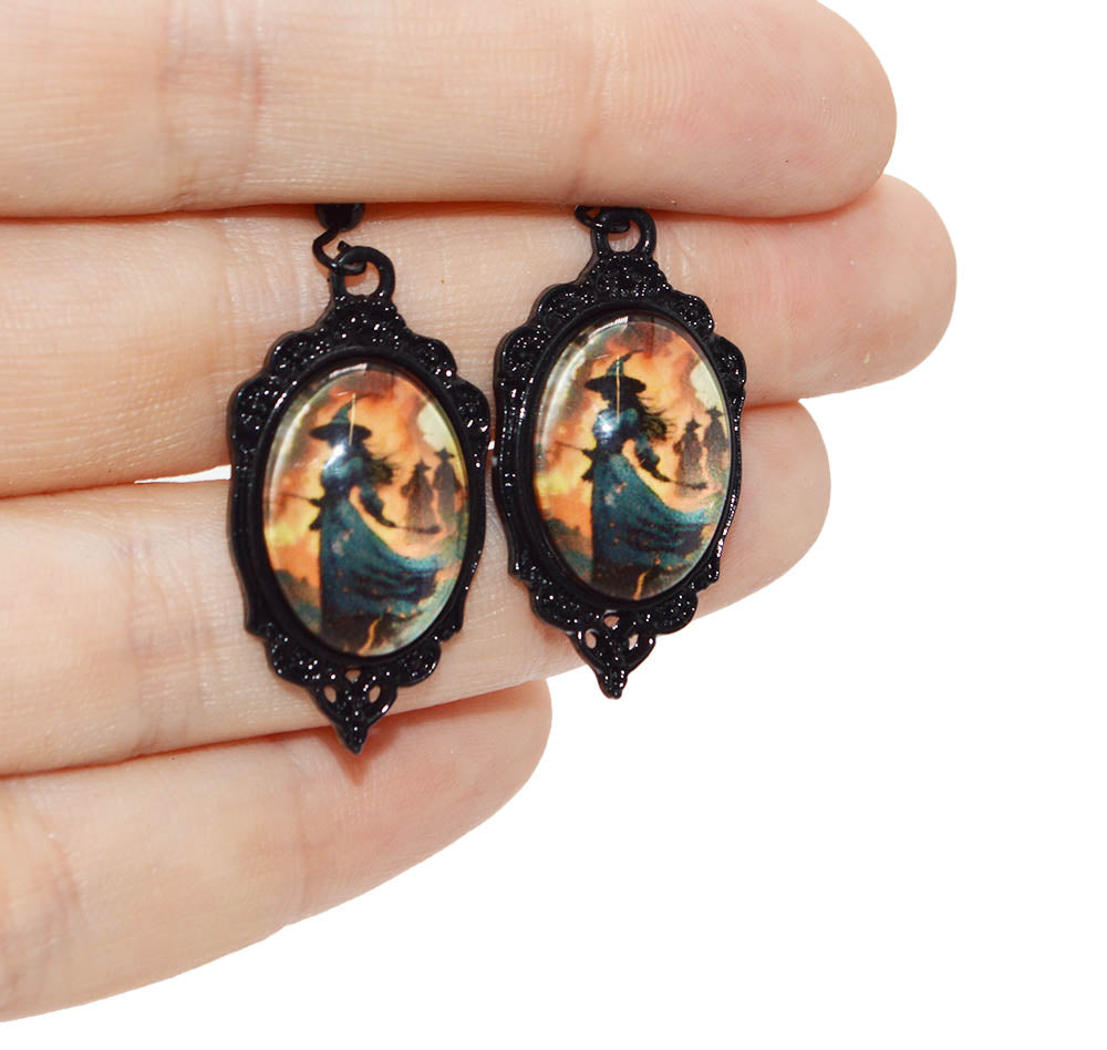 Zinc Alloy Glass Ghost Dangle Earrings