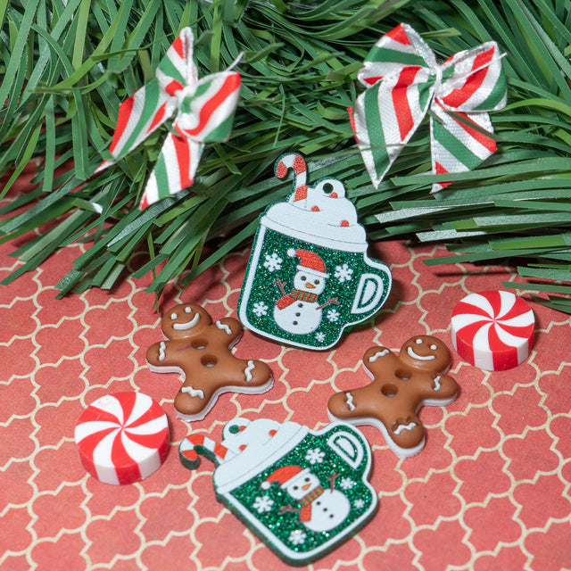 Hot Cocoa and Peppermints Christmas Embellishment Pack