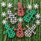 Plaid Snowman Wood Flat Back Embellishment Pack