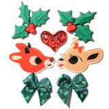 Reindeer & Holly Flat Back Embellishments