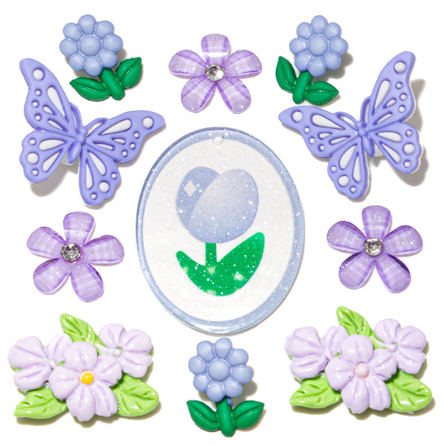 Purple Tulips Spring Craft Embellishment