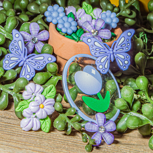 Purple Tulips Spring Craft Embellishment