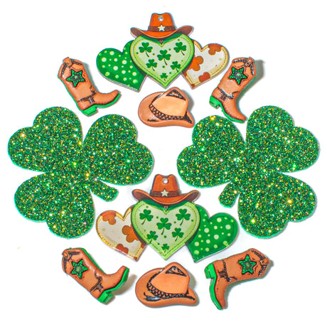Cowboy Clover Western St Patrick Day Embellishments