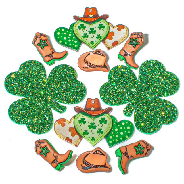Cowboy Clover Western St Patrick Day Embellishments