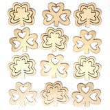 Wood 4-leaf clover set 12 pieces