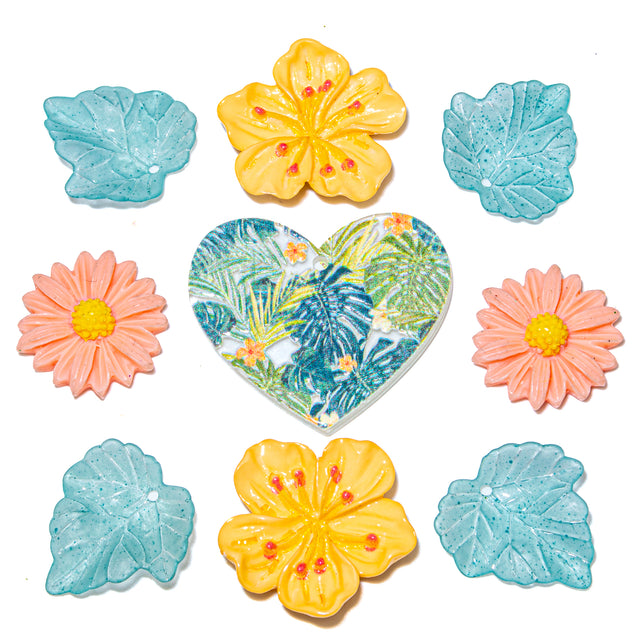 Tropical Floral Love Craft Embellishments