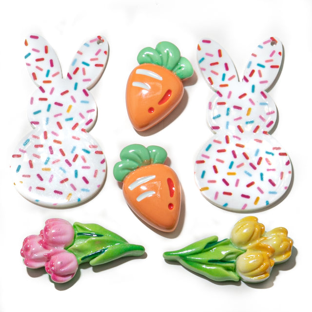 Hoppy Easter Resin Flat Embellishments