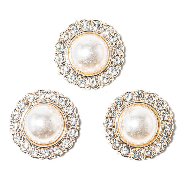 Vintage Circle Pearl & Crystal Embellishments
