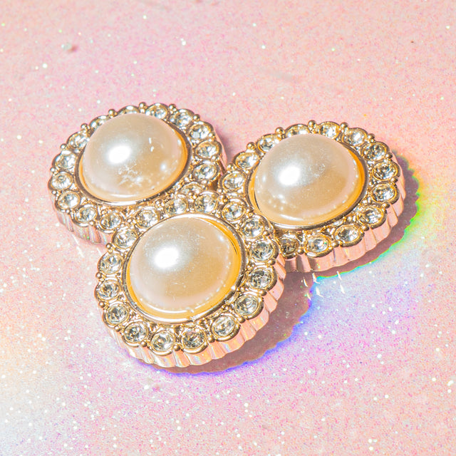 Vintage Circle Pearl & Crystal Embellishments