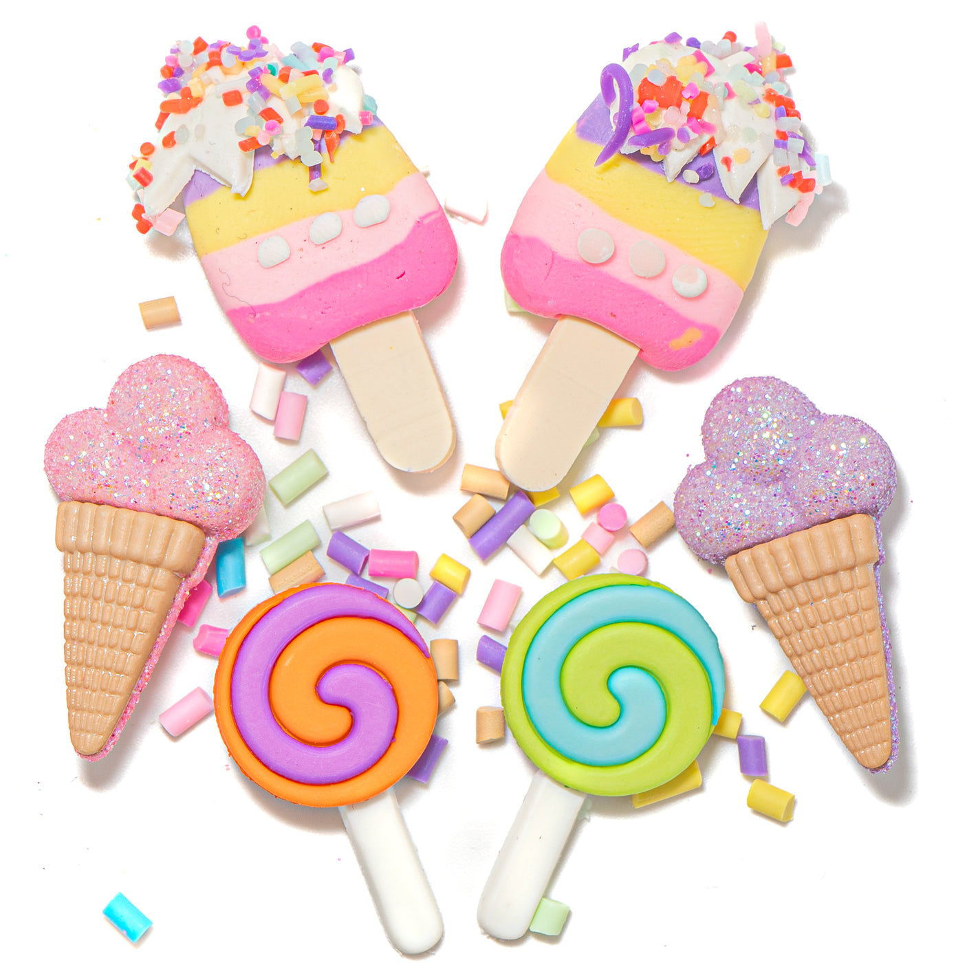 Ice Cream N' Sprinkles Summer Themed Buttons and Embellishments