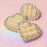 Vintage Pearl Crystal Heart Embellishments