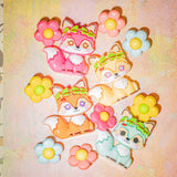 Flower Fox Resin Embellishments