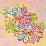 Rainbow Bloom Flat Back Embellishments