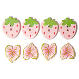 Pink Strawberry & Monstera Craft Embellishment Set