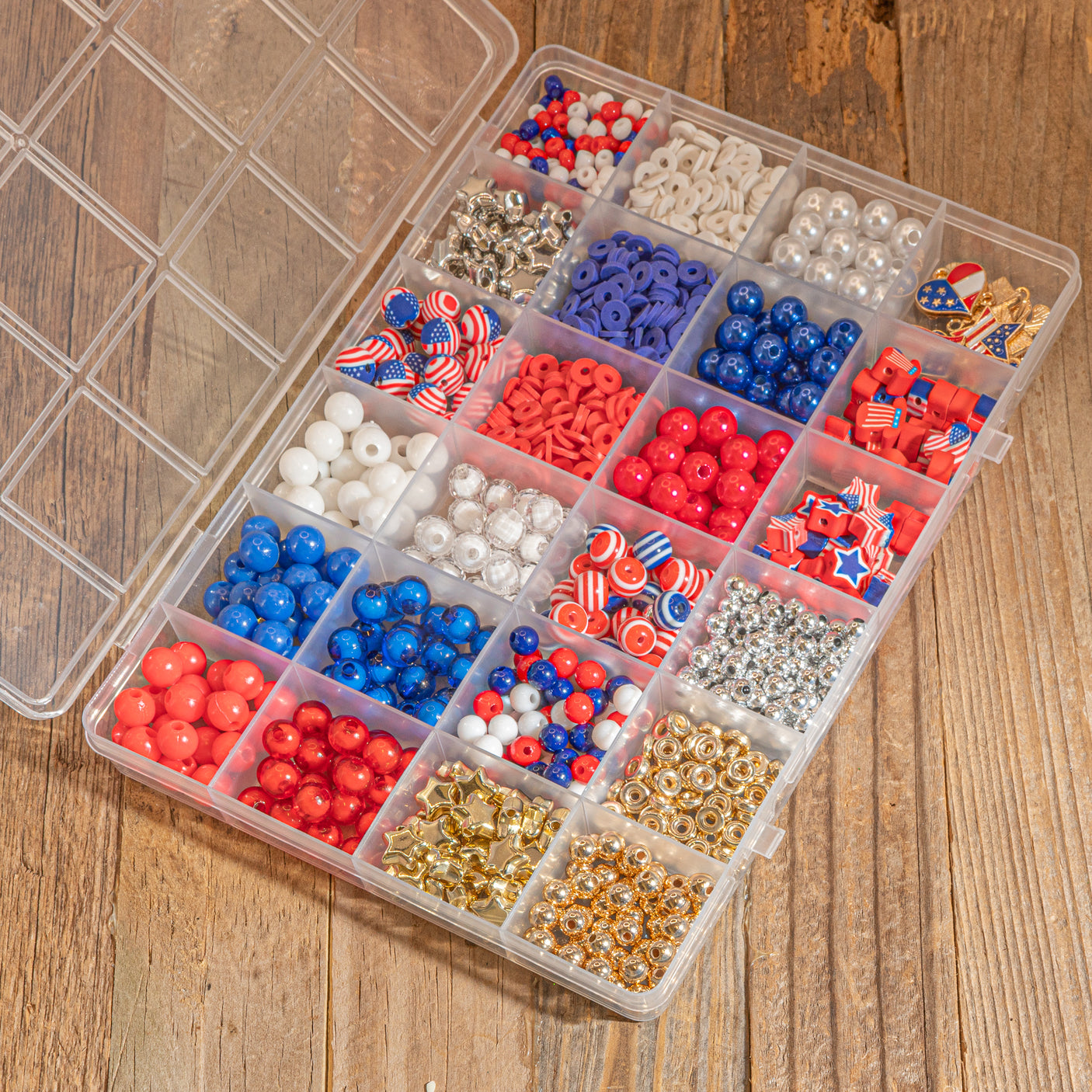 1000Pcs 4th of July Patriotic Beads Set