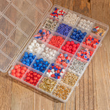1000Pcs 4th of July Patriotic Beads Set