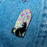 Flower & Cat Enamel Pins, Mixed Colors