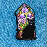 Flower & Cat Enamel Pins, Mixed Colors