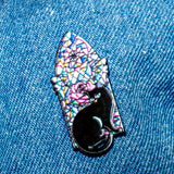 Flower & Cat Enamel Pins, Mixed Colors