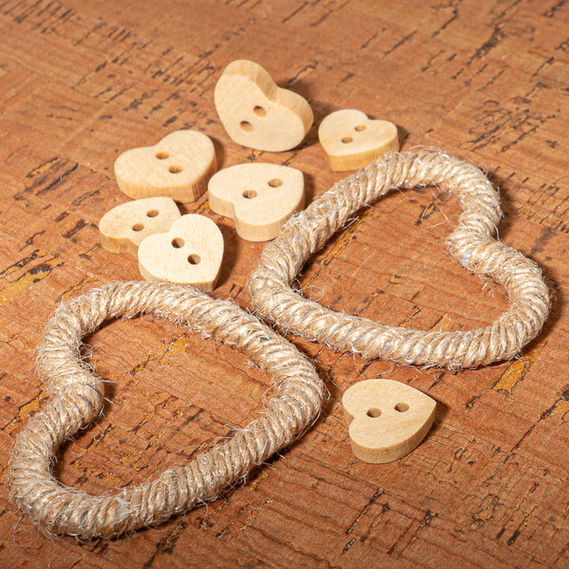 Wood & Jute Cord Hearts