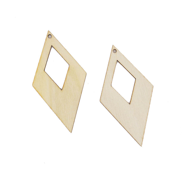 Natural Wood Diamond Pendant Bases