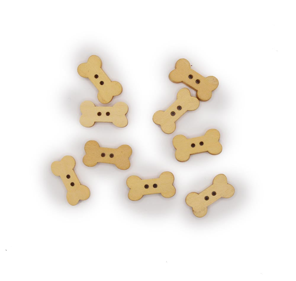 Dog Bone Shaped Buttons 3 X 100pcs Wooden Buttons Dog Bone Shape For