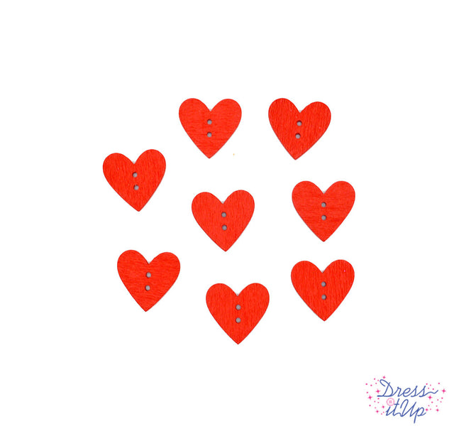 Red 2-hole buttons add to Valentine's Day and sewing projects