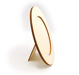 Oval wood frame for painting and crafting.