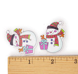 Snowmen Wood Buttons