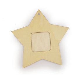 Wood star frame for painting and crafting