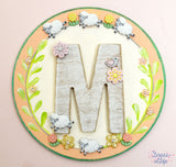 Letter project featuring Counting Sheep embellishments