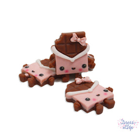 Adorable little chocolate bars add to candy themed and children's crafts