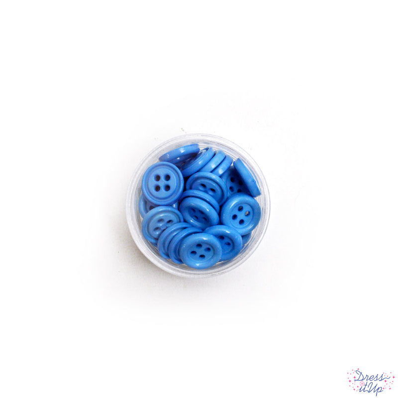 Sewing Buttons in Medium Blue