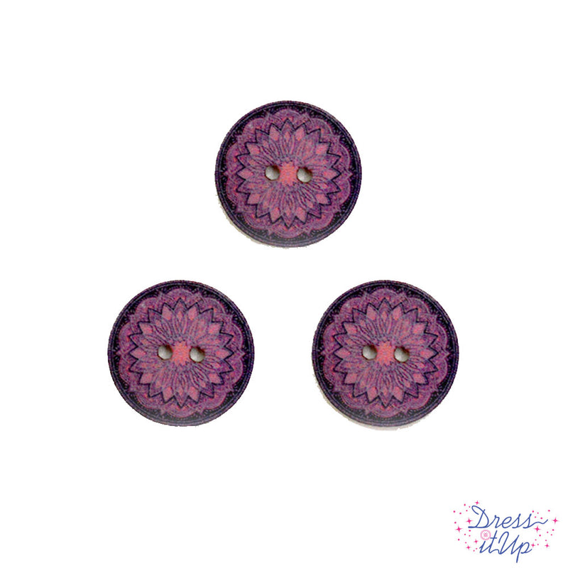 Wood Buttons in Purple Passion