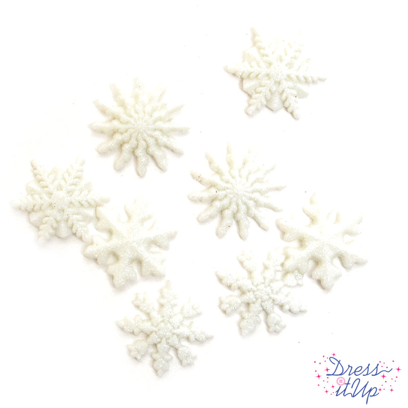 GLITTER SNOWFLAKES - Dress It Up Buttons