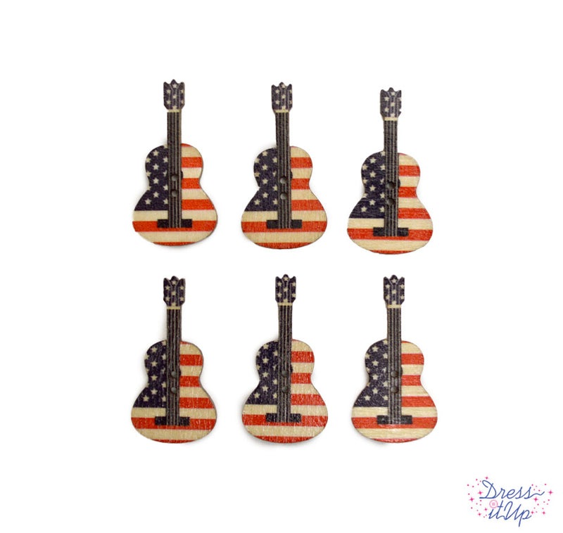 Wood Guitars in American Flag