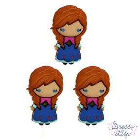 3 shank-back button embellishments pack with anna from frozen