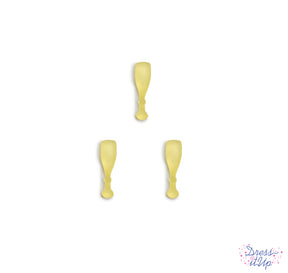 Gold champagne flutes are perfect for adding to wedding and celebration crafts