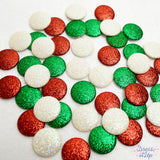 Glittery dots in classic Christmas colors embellish your holiday crafts